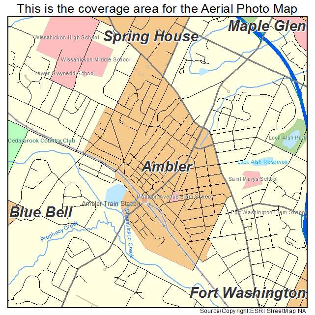 Ambler, PA location map 