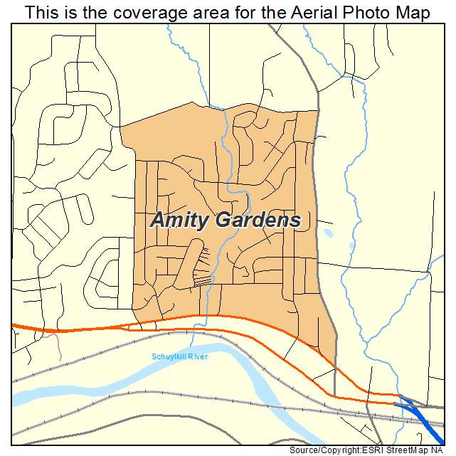 Amity Gardens, PA location map 
