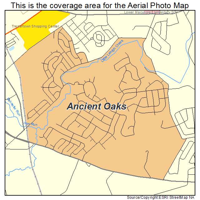Ancient Oaks, PA location map 