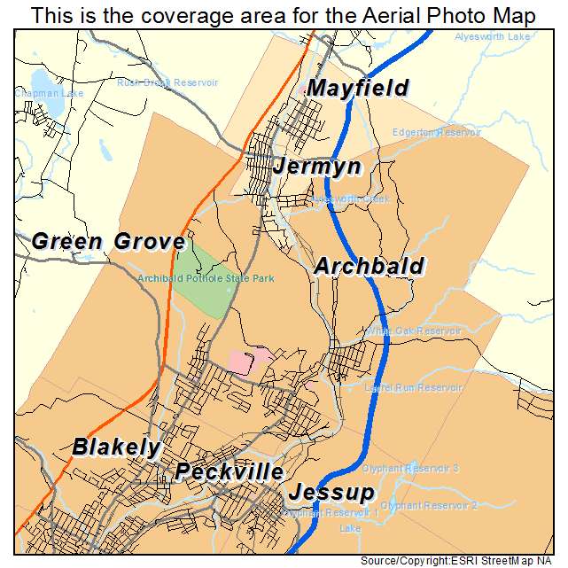 Archbald, PA location map 