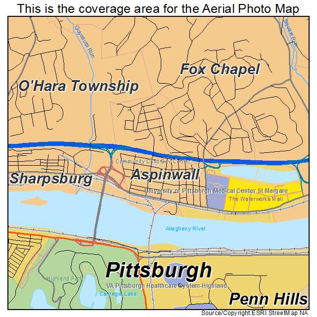 Aspinwall, PA location map 