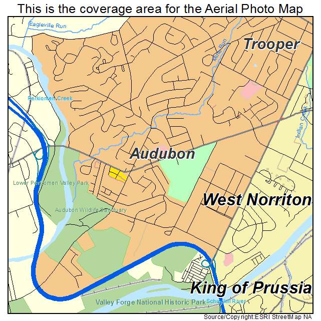 Audubon, PA location map 