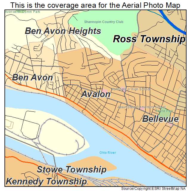 Avalon, PA location map 