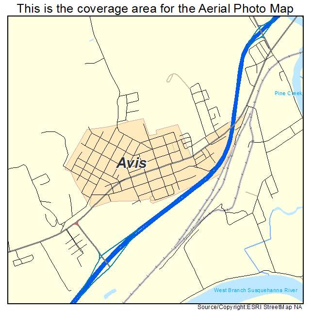 Avis, PA location map 
