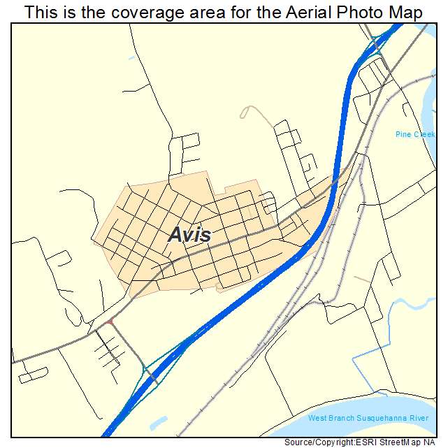Avis, PA location map 