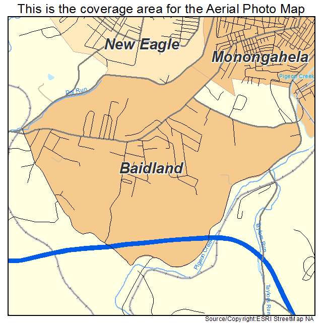 Baidland, PA location map 