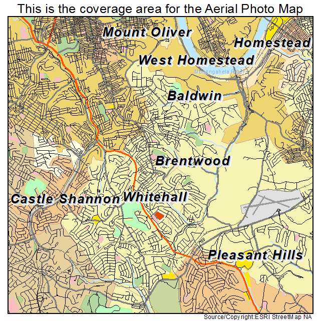 Baldwin, PA location map 