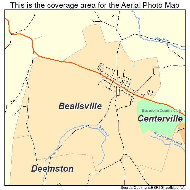 Beallsville, PA location map 
