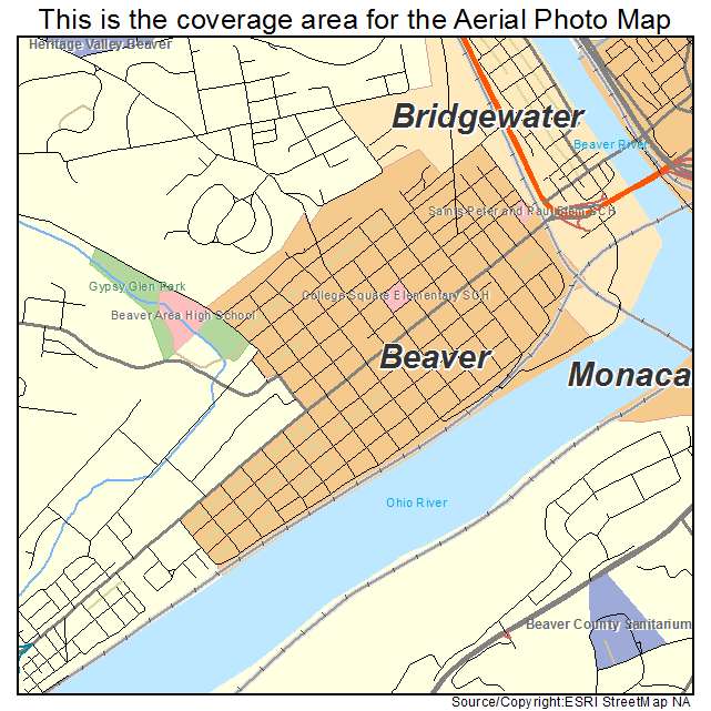 Beaver, PA location map 