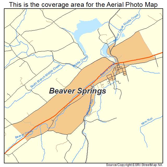 Beaver Springs, PA location map 