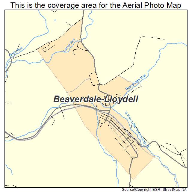 Beaverdale Lloydell, PA location map 