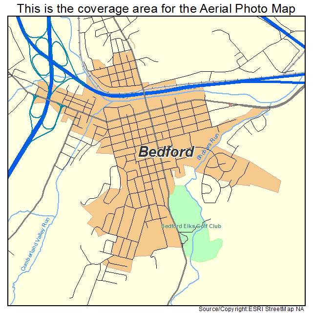 Bedford, PA location map 