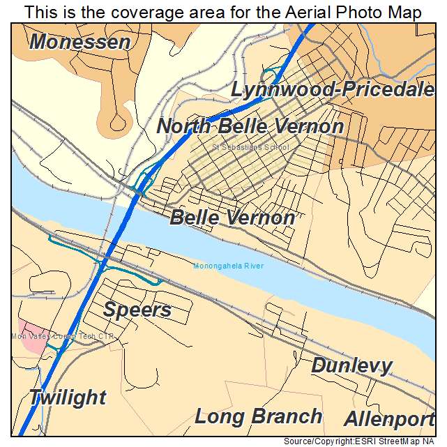 Belle Vernon, PA location map 