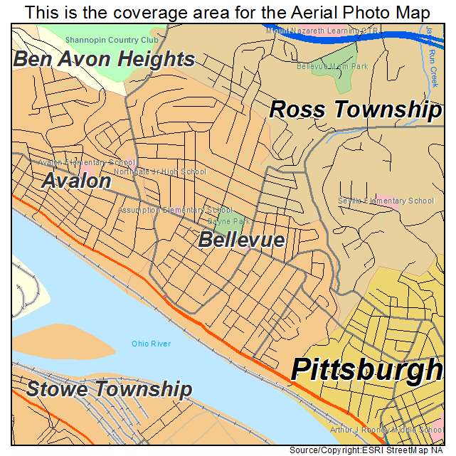 Bellevue, PA location map 