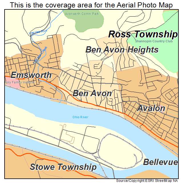 Ben Avon, PA location map 