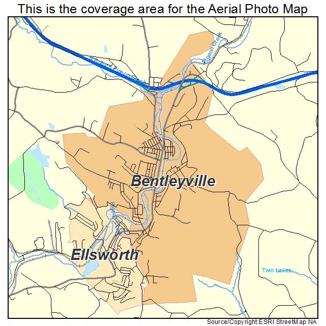 Bentleyville, PA location map 