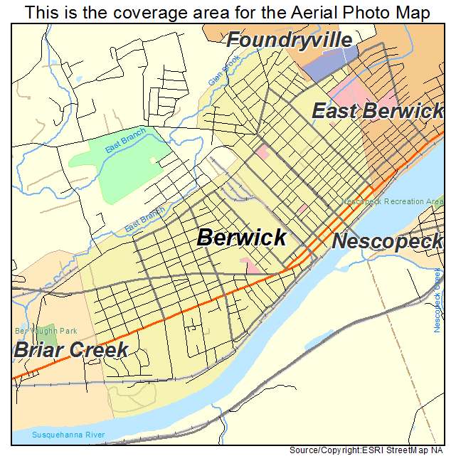 Berwick, PA location map 