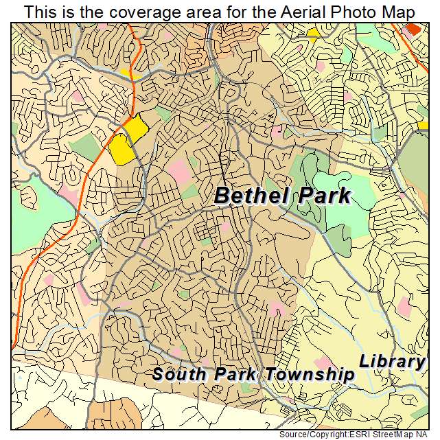 Bethel Park, PA location map 