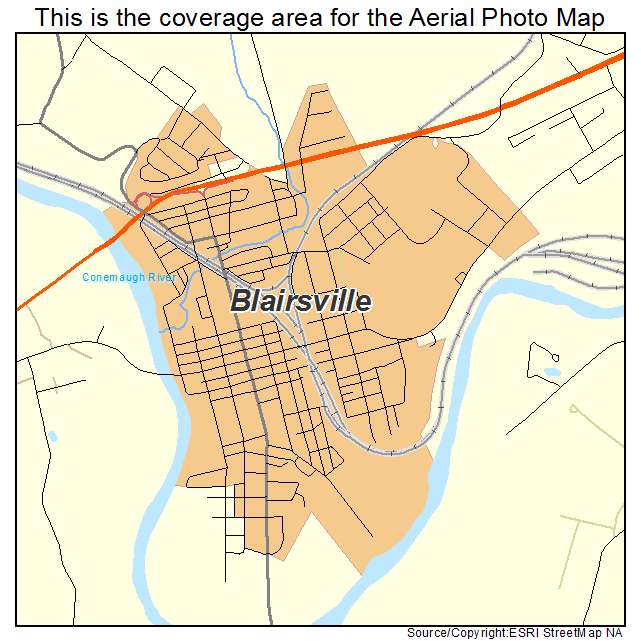 Blairsville, PA location map 