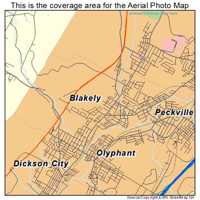 Blakely, PA location map 