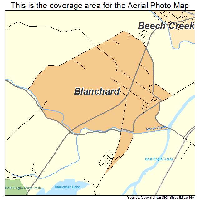 Blanchard, PA location map 