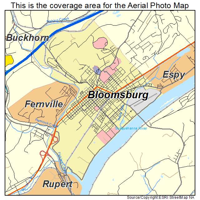 Bloomsburg, PA location map 