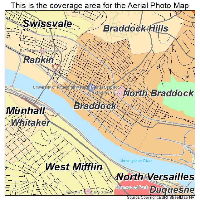 Braddock, PA location map 