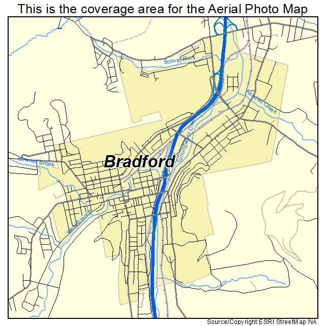 Bradford, PA location map 