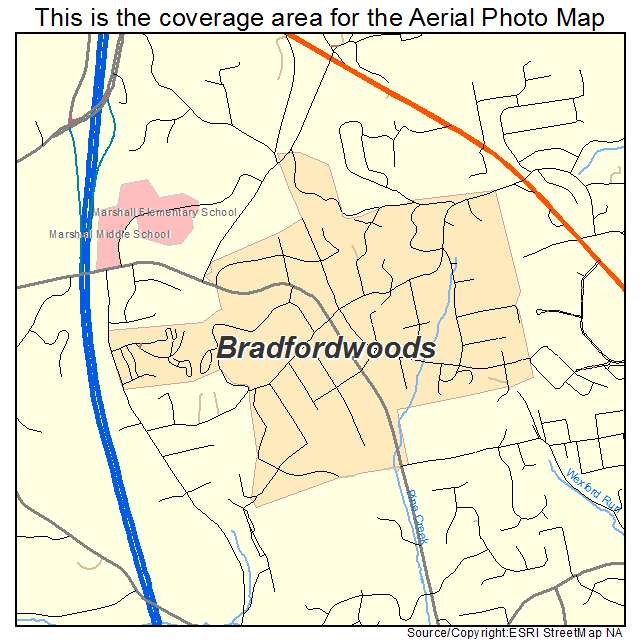 Bradfordwoods, PA location map 