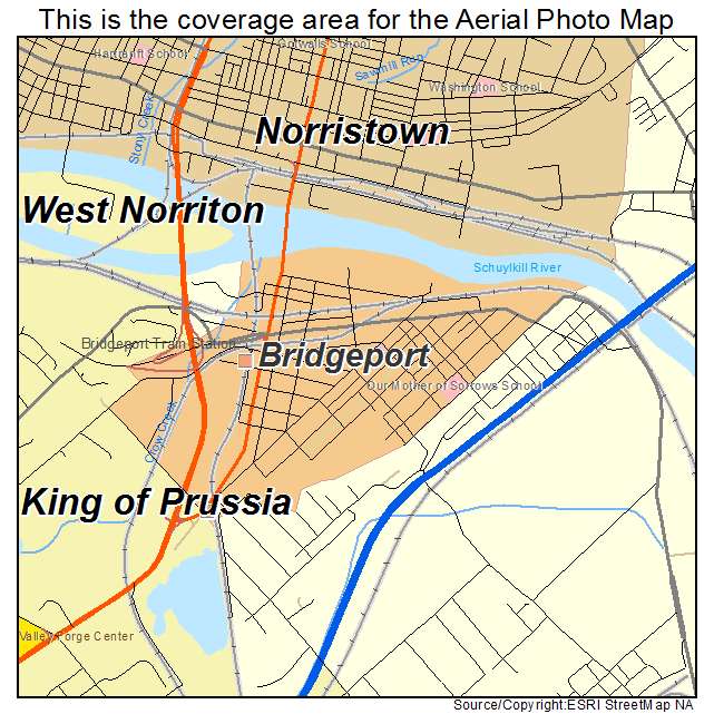 Bridgeport, PA location map 