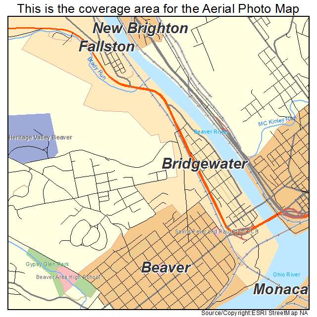 Bridgewater, PA location map 
