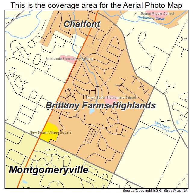Brittany Farms Highlands, PA location map 