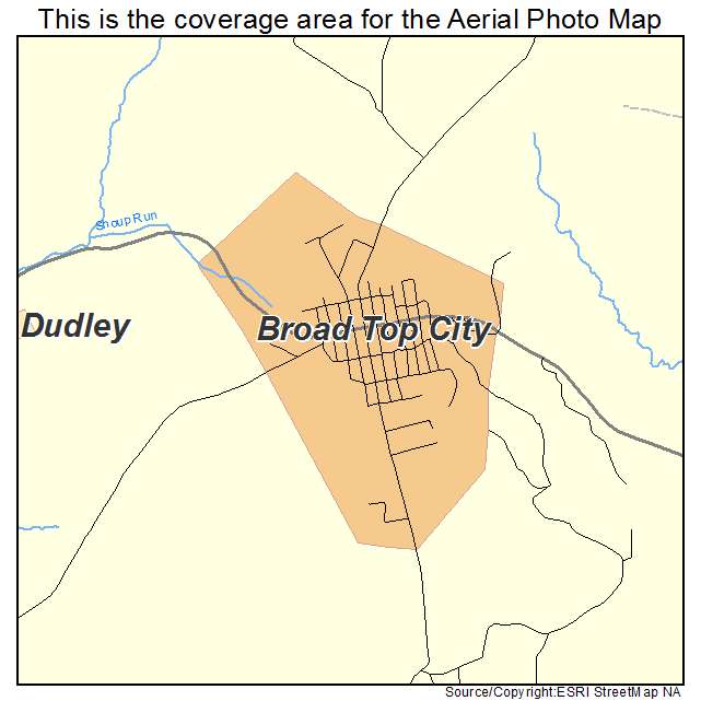 Broad Top City, PA location map 