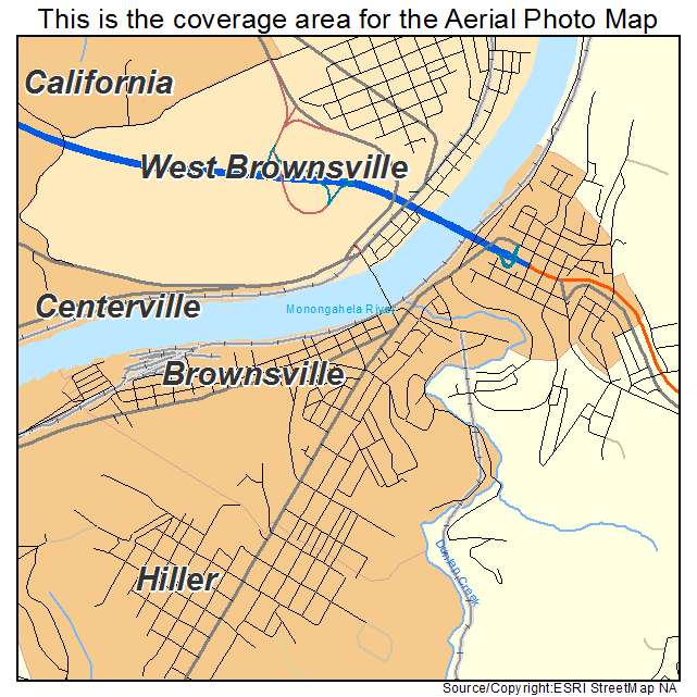 Brownsville, PA location map 