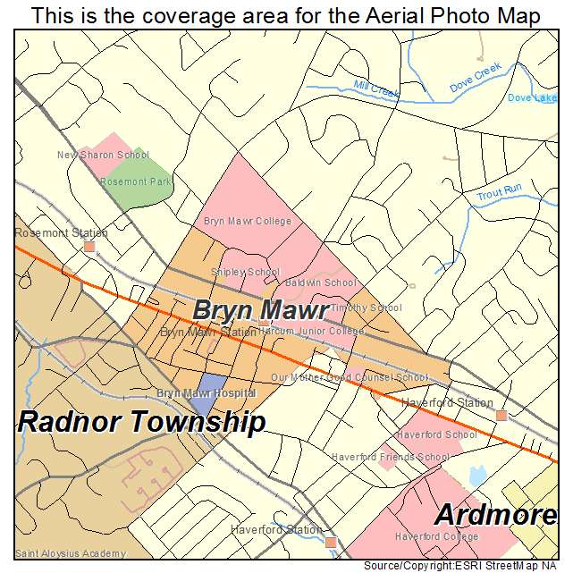 Bryn Mawr, PA location map 