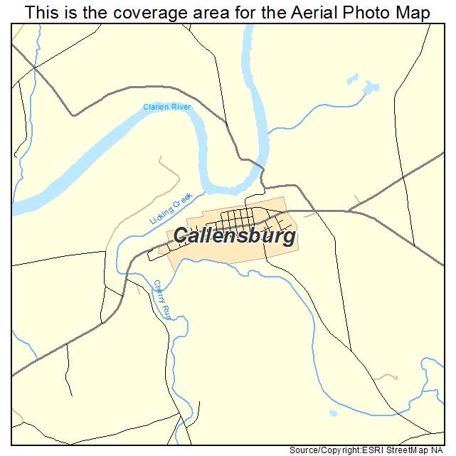 Callensburg, PA location map 