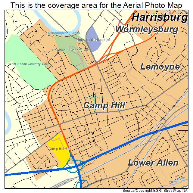 Camp Hill, PA location map 