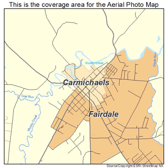 Carmichaels, PA location map 