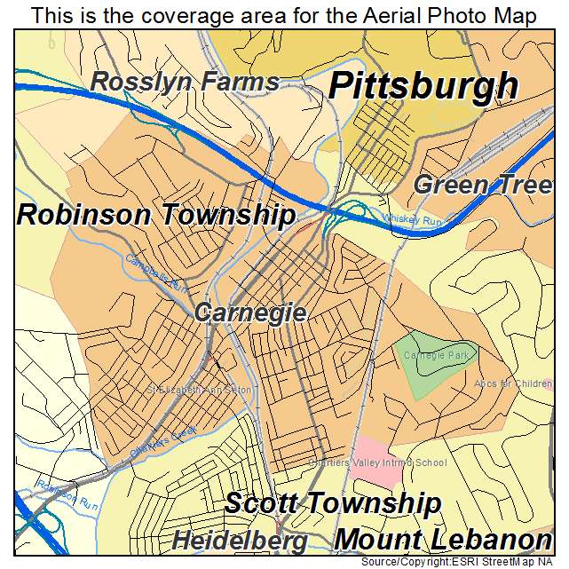 Carnegie, PA location map 