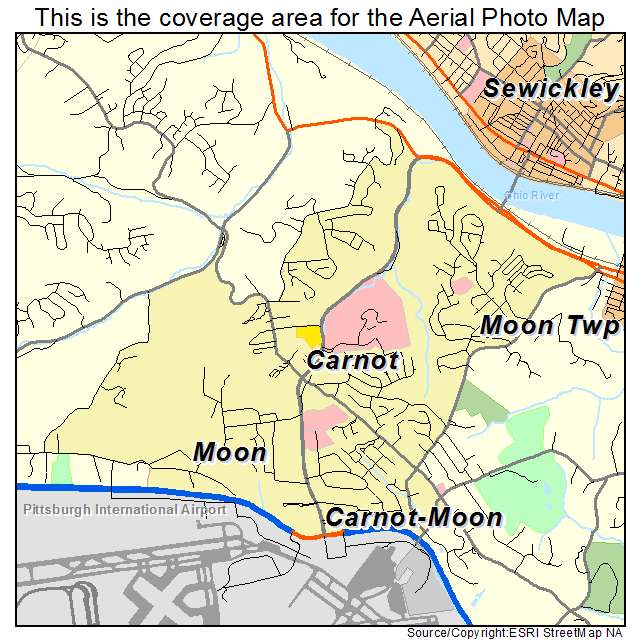 Carnot Moon, PA location map 