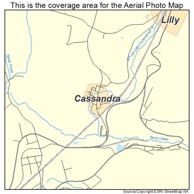 Cassandra, PA location map 