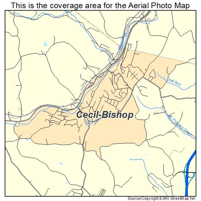 Cecil Bishop, PA location map 