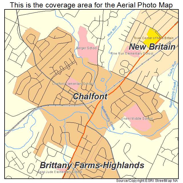 Chalfont, PA location map 