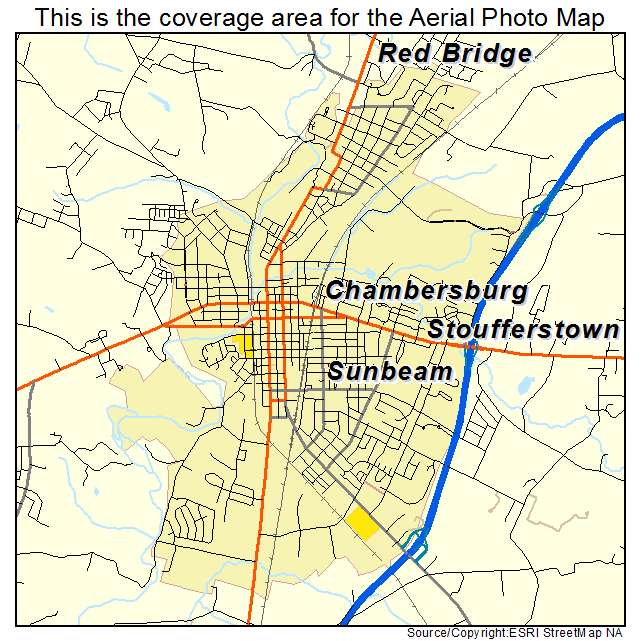Chambersburg, PA location map 