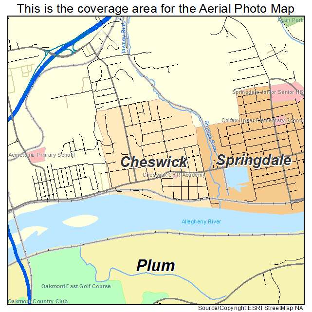 Cheswick, PA location map 