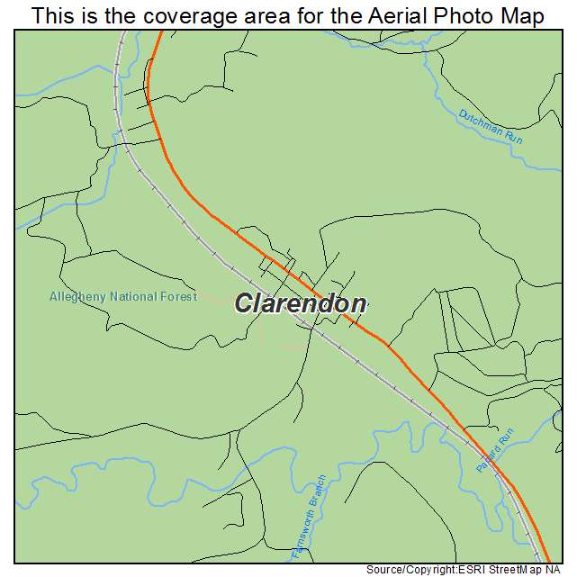 Clarendon, PA location map 