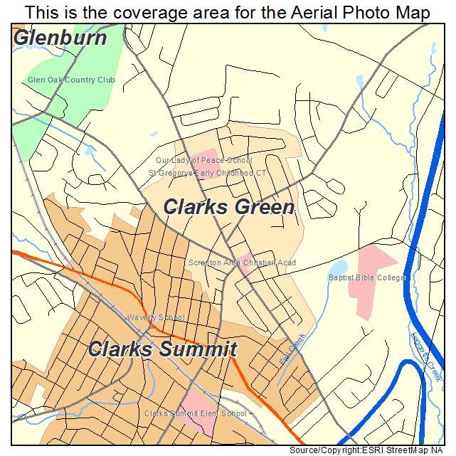Clarks Green, PA location map 