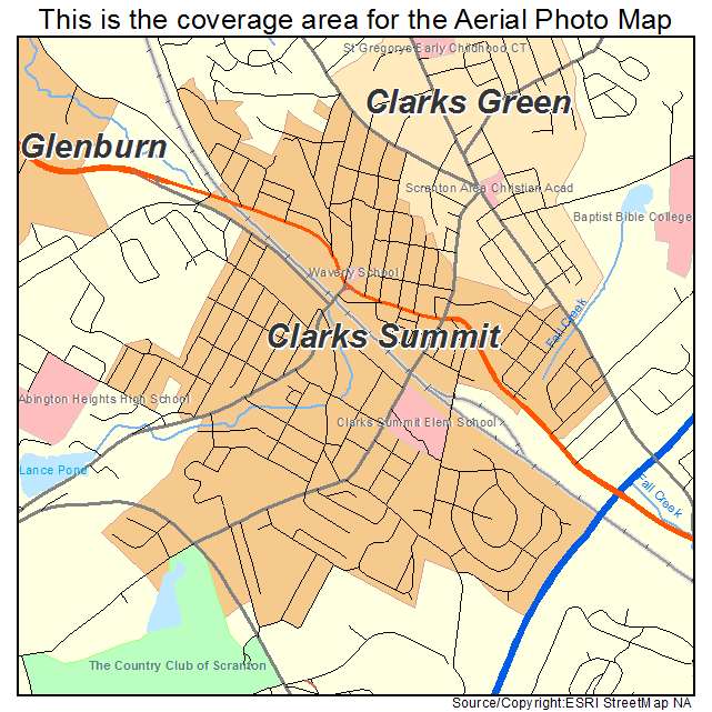 Clarks Summit, PA location map 