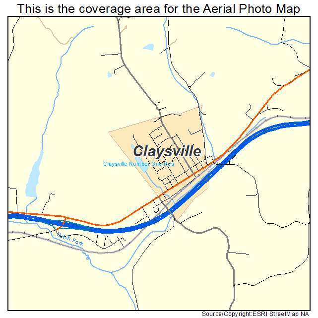Claysville, PA location map 