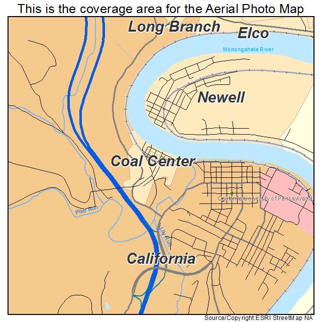 Coal Center, PA location map 